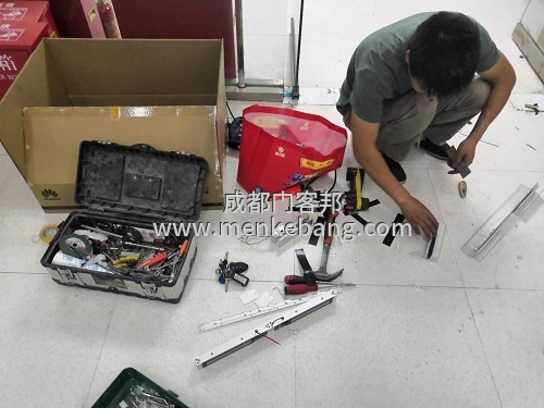 雙開門玻璃加裝門禁,無框玻璃門門禁